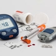 Objetos para realizar pruebas de la diabetes