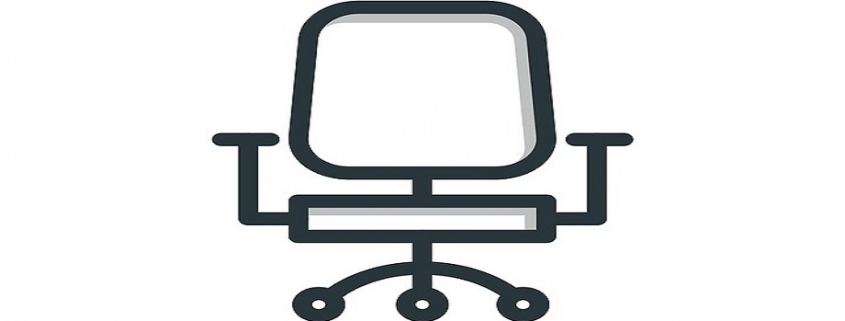 Figura de una silla de oficina sobre un fondo blanco