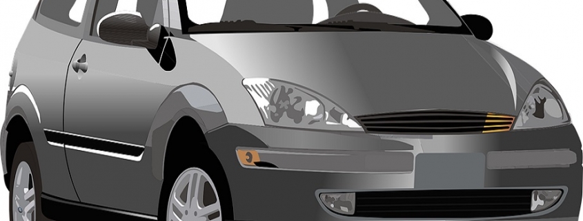 Ilustración de un coche utilitario gris