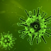 imagen de coronavirus en color verde