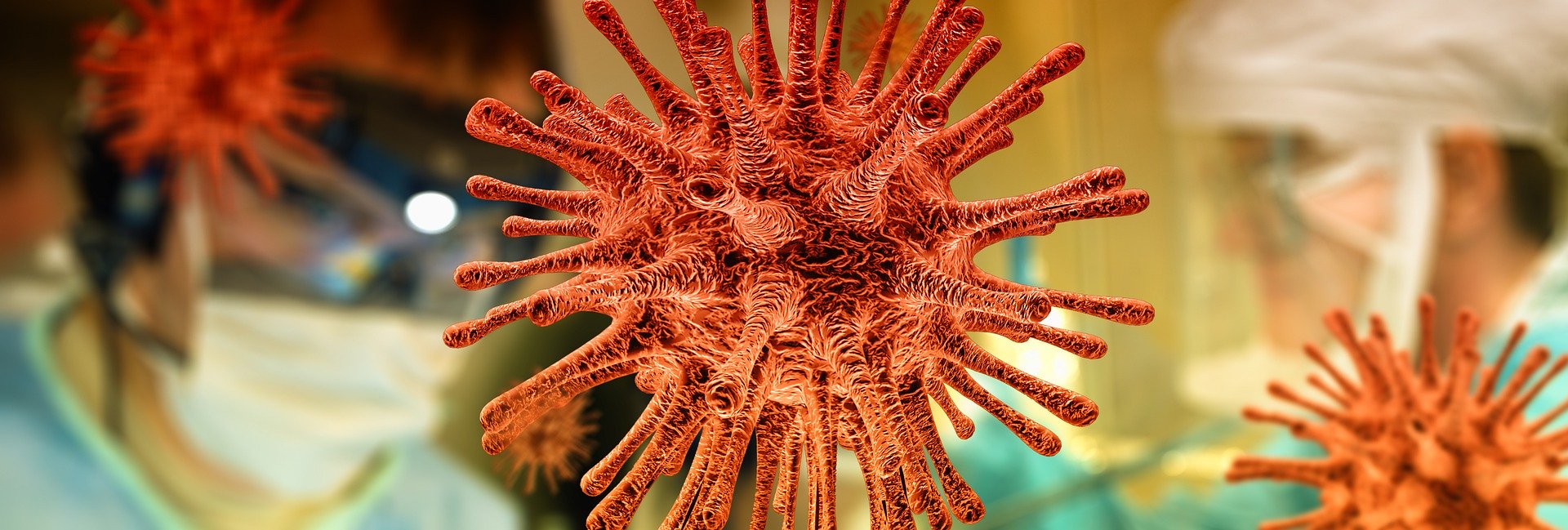Ilustración en la que se muestra el virus del coronavirus