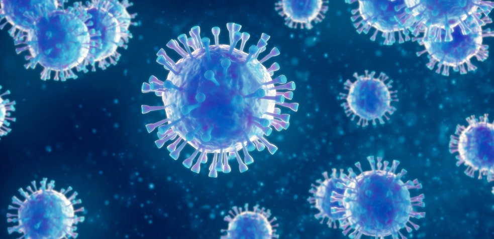 Ilustración que muestra el virus del sarampión 