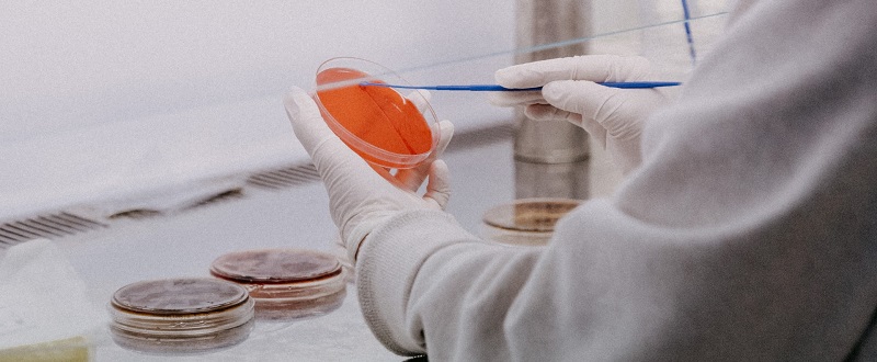 Persona haciendo pruebas con una muestra en el laboratorio