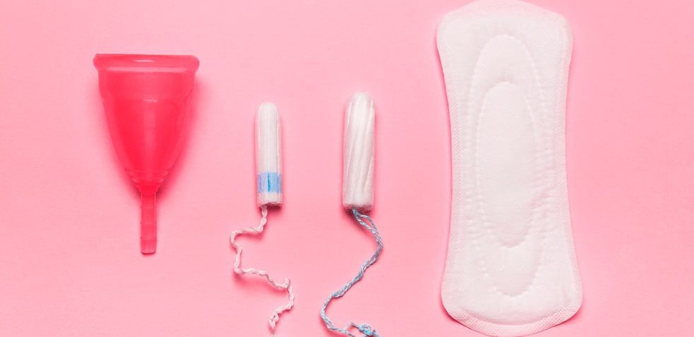 Productos higiene íntima femenina copa, tampones y compresa