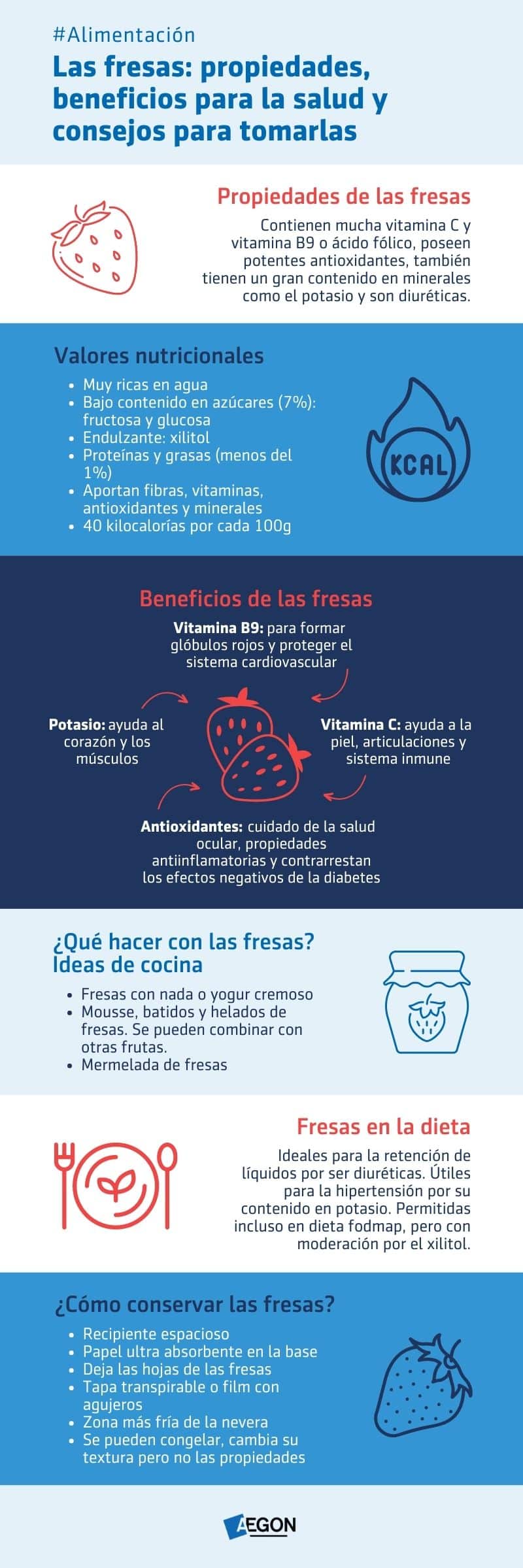 infografía sobre los beneficios de las fresas
