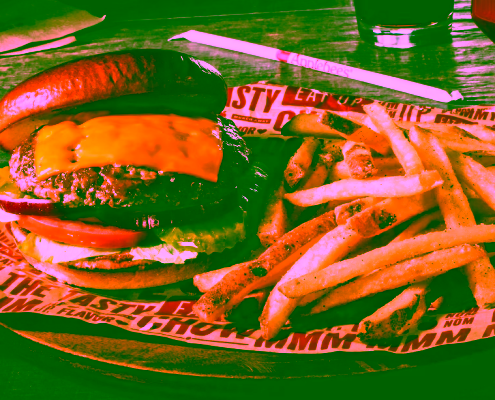 Hamburguesa con patatas