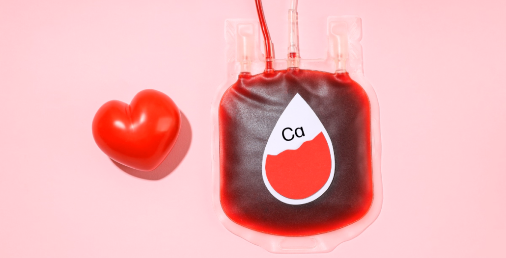 Saco de sangre etiquetado con Ca para análisis de hipercalcemia