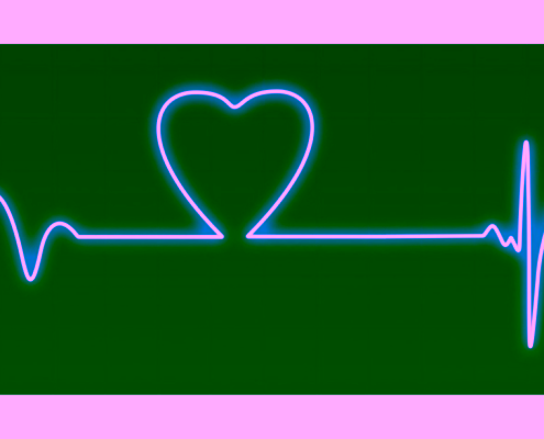 Electrocardiograma con forma de corazón